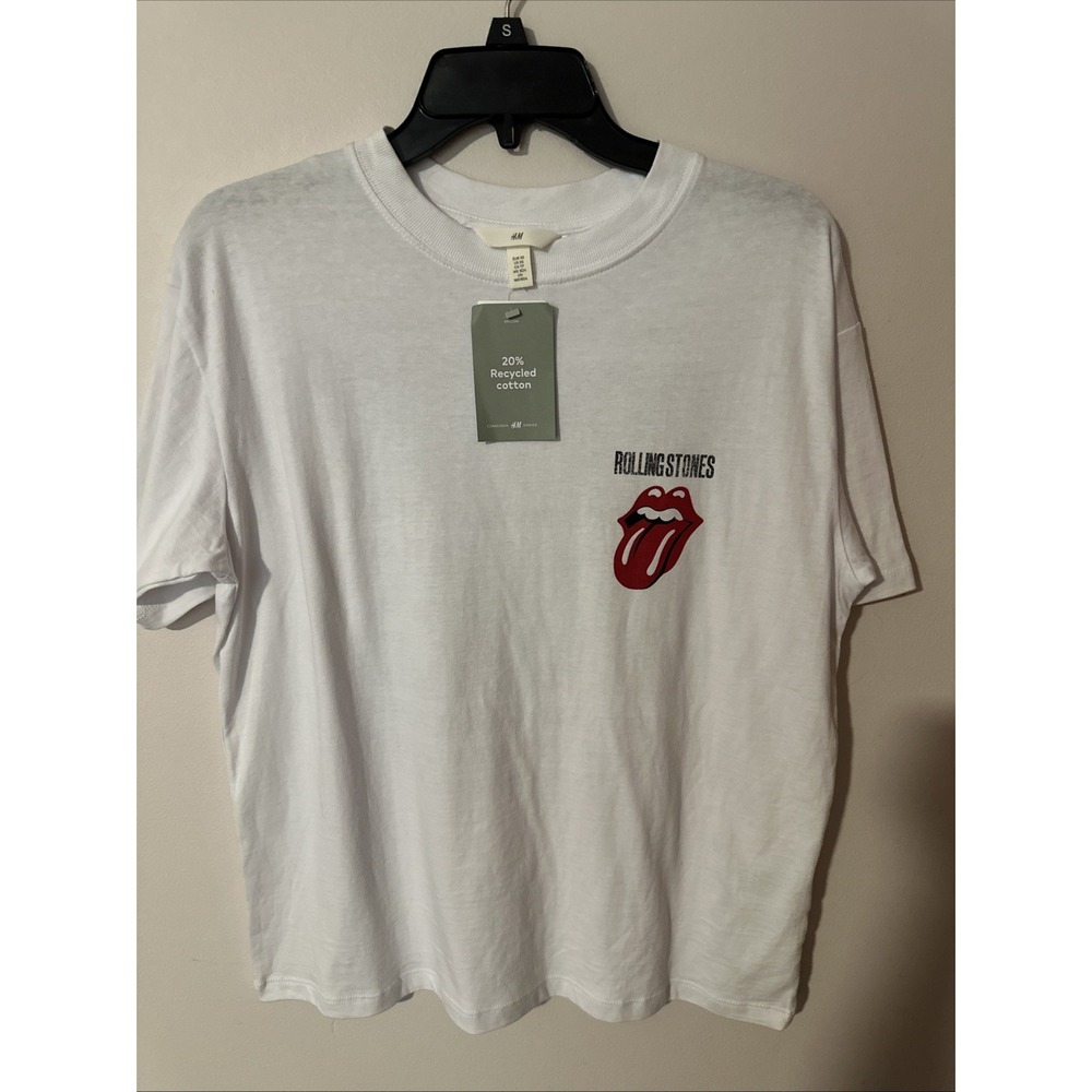 H&M The Rolling Stones Short Sleeve Shirt Unsiex XS Extra Small New With Tags